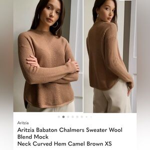 Aritzia Babaton Camel Crew Neck Sweater